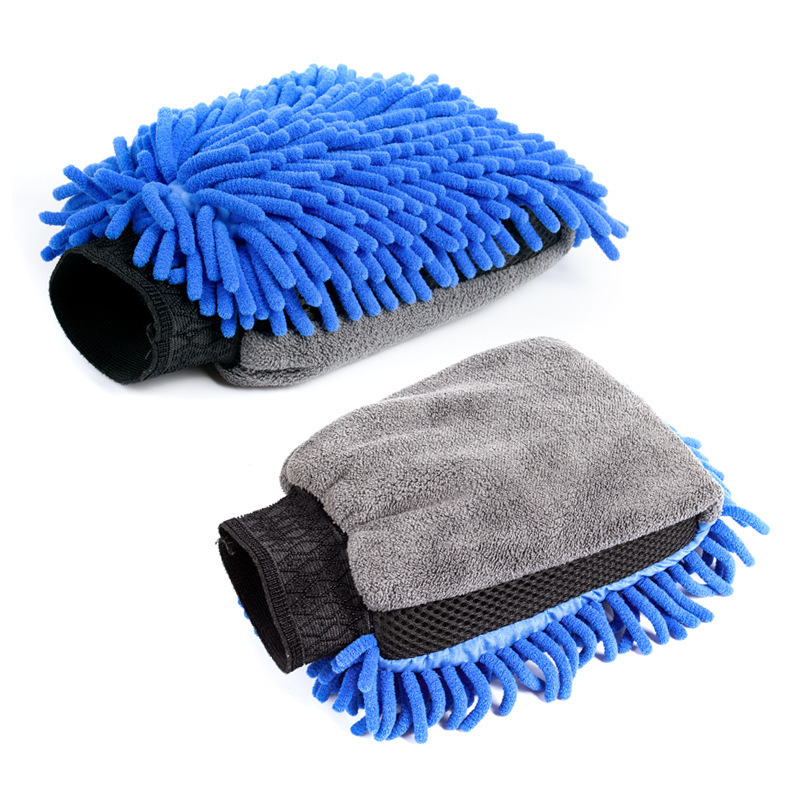 Single-Side Coral Velvet Car Wash Gloves No Fading